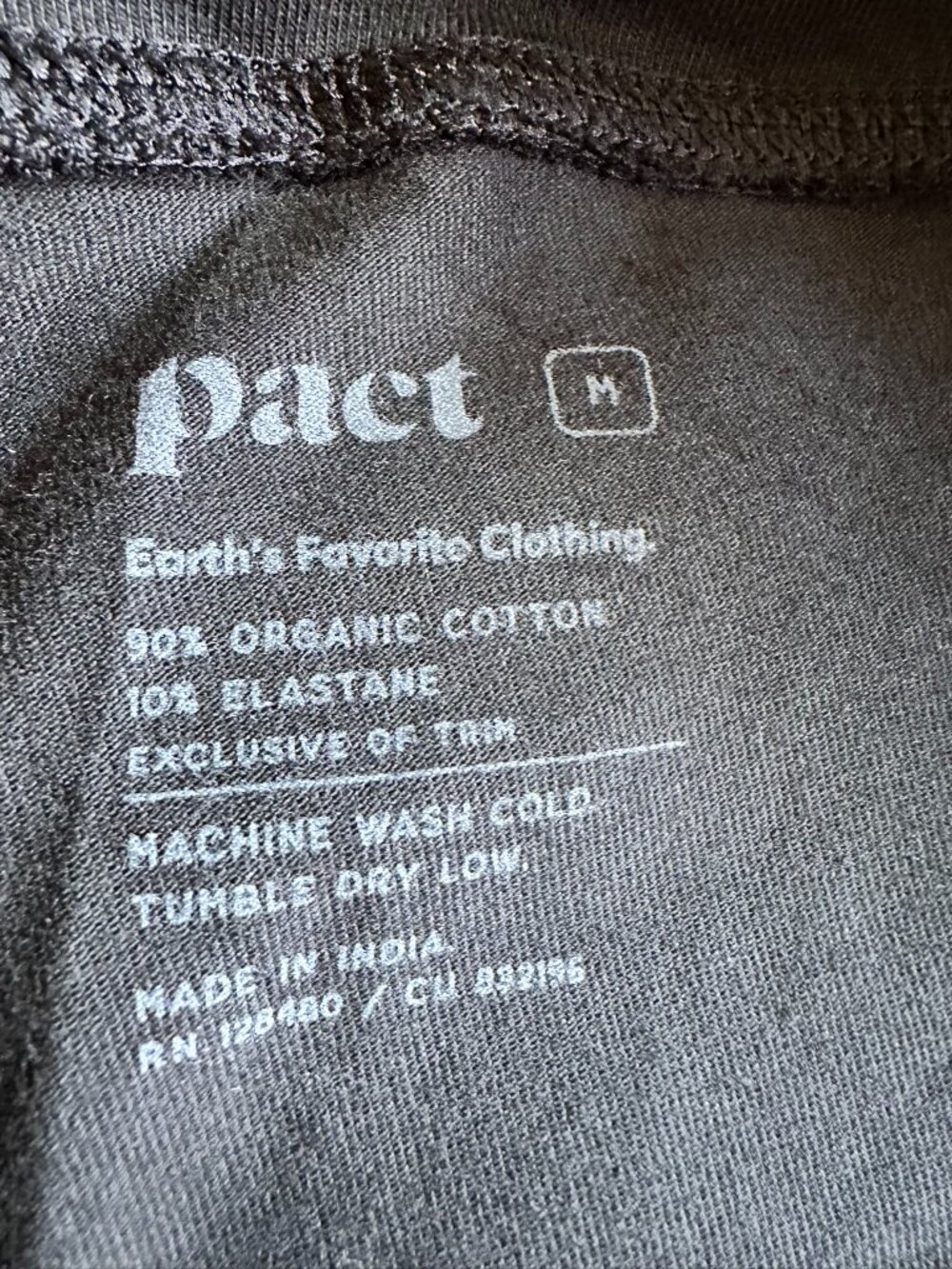 NWOT Sz M Pact Black Organic Cotton On The Go-To Legging Stretch - Picture 3 of 6